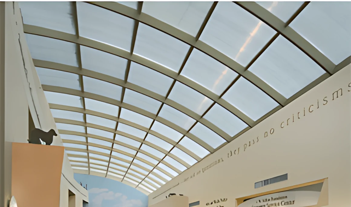 Anti-glare treatment in a school or office roof