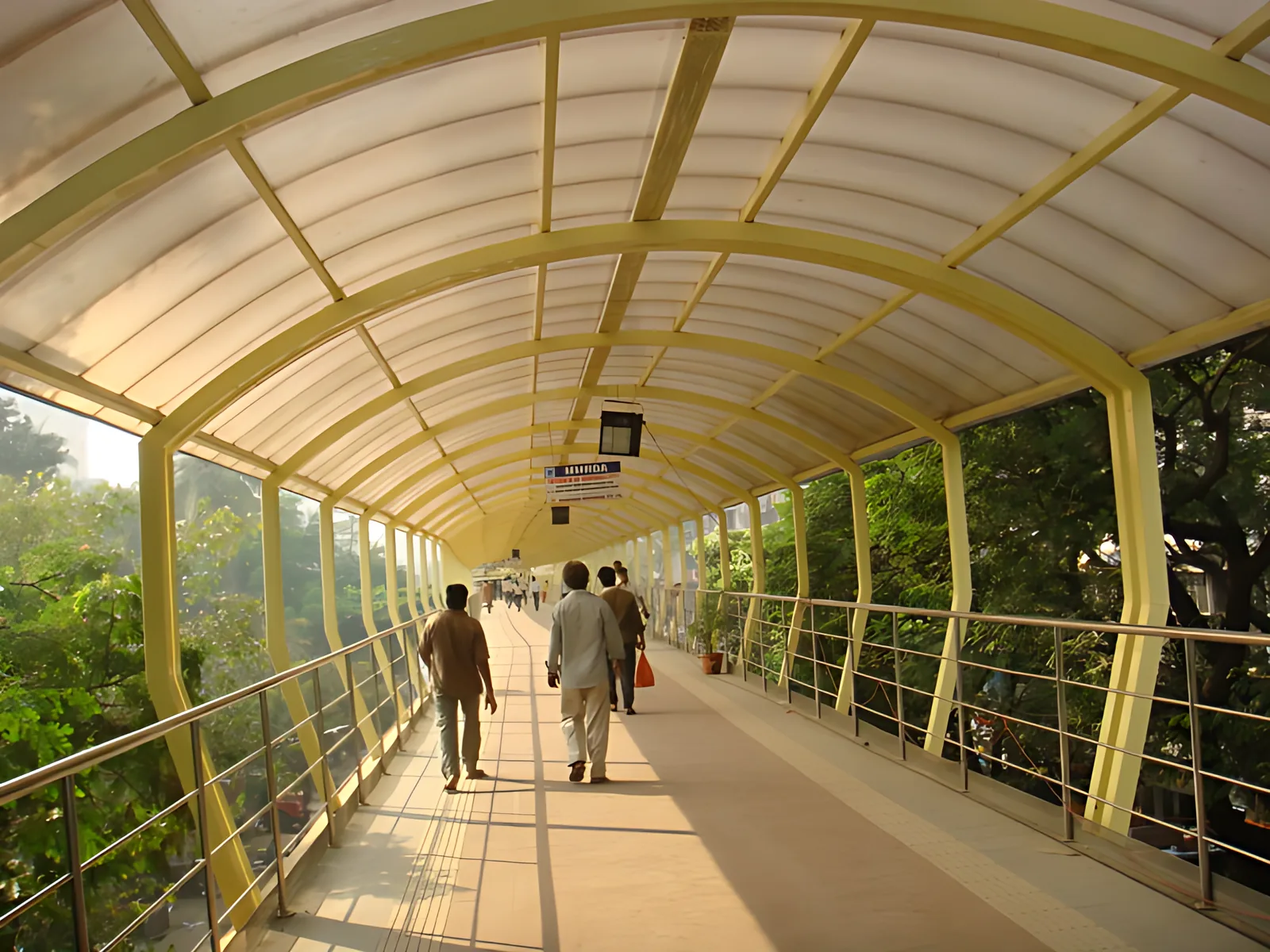 Gallina India installation – covered walkway